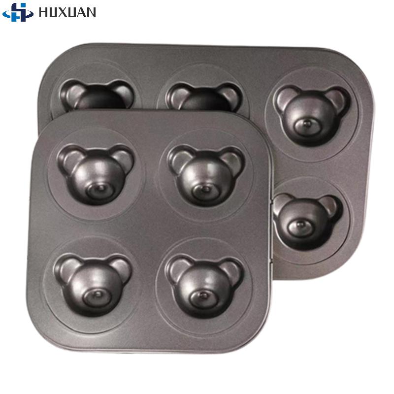 1PCS 6/9-Hole Bear Baking Mold Pan Kictchen Non-Stick Carbon Steel DIY Cute Candy Cake Mold Tools Decoration Biscuit Candy Mould