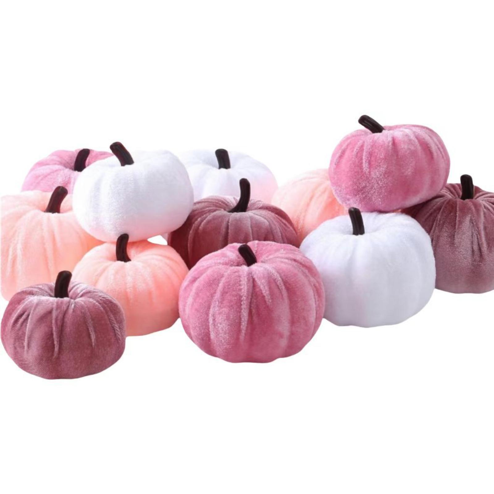 

12pcs Mini Velvet Flannel Pumpkin Model Cute Simulation Pumpkin Set Halloween Decorations Christmas Thanksgiving Pumpkin Decor One Size