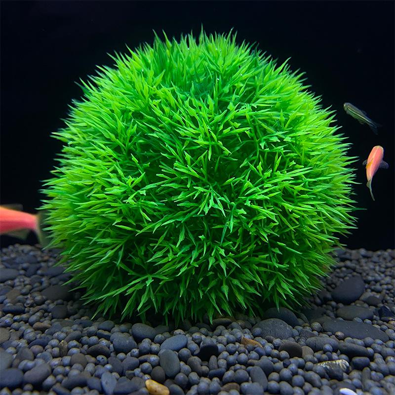 Aquarium Decorative Artificial Aquarium Grass Ball Durable Faux Water Plant for Fish Tank Decor Fade-Resistant ZSP112