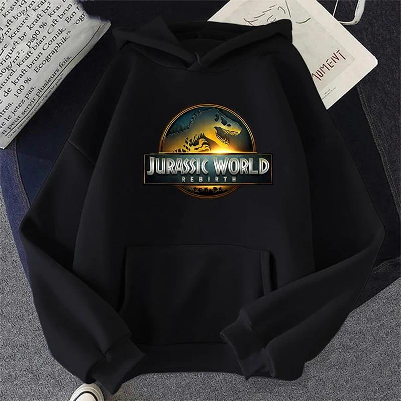 Men's Autumn Winter Hoodies Dinosaurs Garphic Printed Sweatshirt Unisex Casual Fashion O-Neck Long Sleeve Fleece Pullover