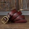 Handmade Retro Copper Buckle Ladies Belt Leather Belt Simple and Versatile Pin Buckle