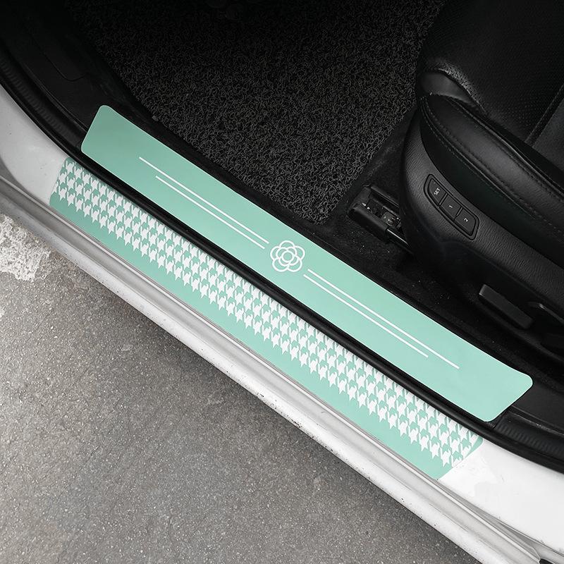 Universal Type Car Door Sill Protector Sticker Leather Door Threshold Protecto Anti Scratch Guard Wear Resistant Waterproof