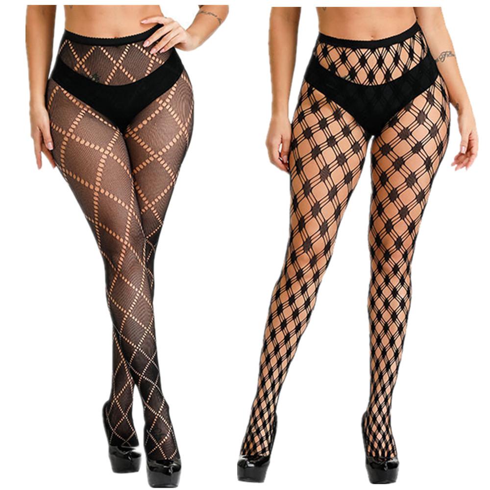 2 Pairs/Lot Plus Size Fishnet Tights Women Sexy Pantyhose Erotic Lingerie Sex Body Stockings Large Size Hollow Fishnet Pantyhose S-4XL