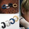 Men Street Round Geometric Circle Stainless Steel Ear Clip Ear Cuff Jewelry Hoop Earrings