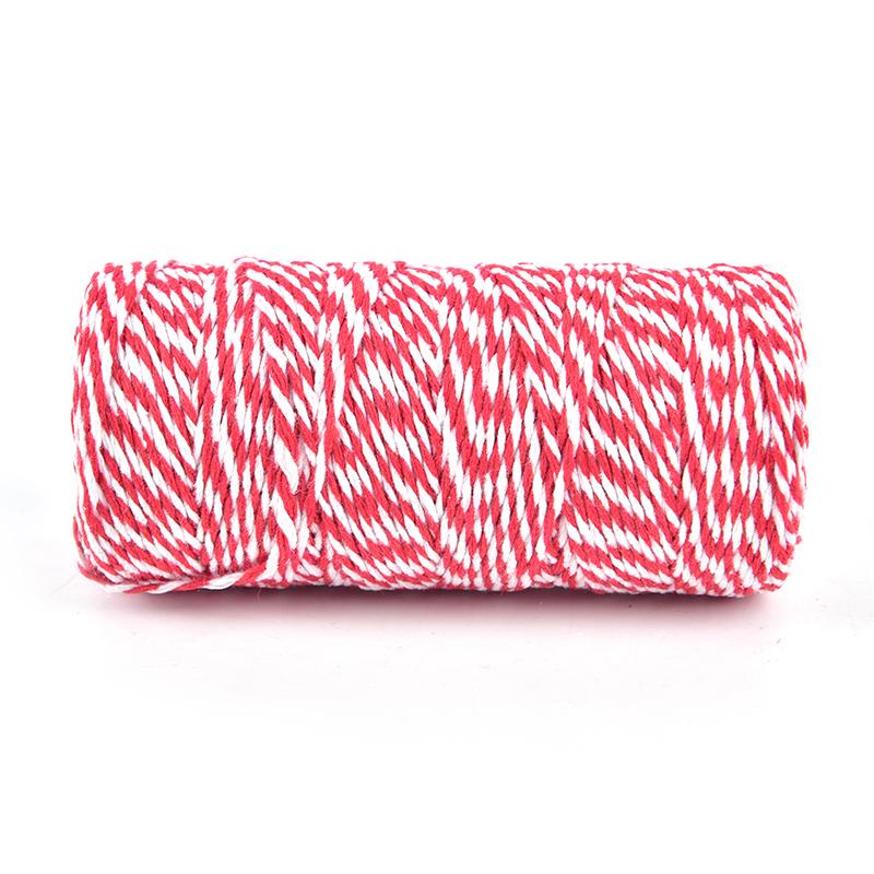 100M/Roll Cotton Bakers Motouz Provázek Šňůra Vánoční dárkové balení Decor Craft
