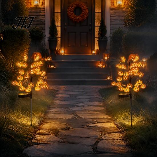 Waterproof LED Garden Lights Solar Pumpkin Stake Lights, Glowing Light, Halloween Party Supplies Yard Lantern, IP65 Outdoor Lawn Lamp for Path