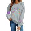 Women's Long Sleeve Halloween Print Neck Sweatshirt Top for Fall Festive Wear