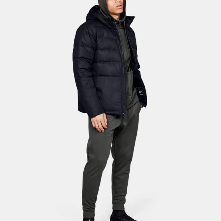 Under Armour Sportstyle Training Hooded Down Jacket Men Outerwear Black 1342693-001