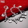 925 Sterling Silver Fashion Element Pendant Side Chain Beautiful Bracelet Gift Jewelry