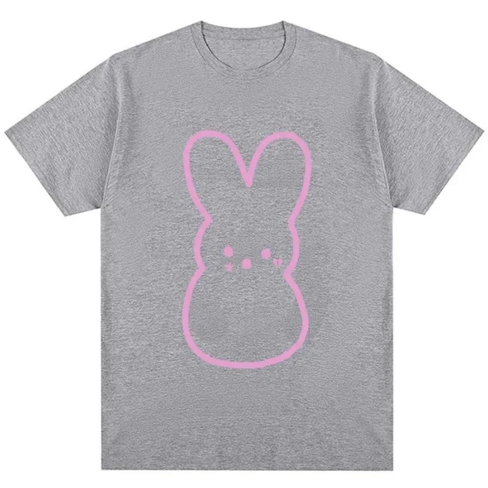 Lil Peep Emo Rabbit Girl Fun Meme Summer Mens Casual Loose Short sleeved Tshirt