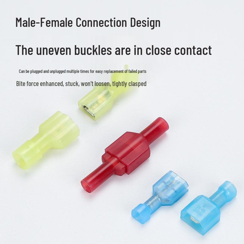 KT Nylon Male Fully Insulated Blade Terminal MDFN/A1.25/2/5.5-250 Cold Crimp Connector