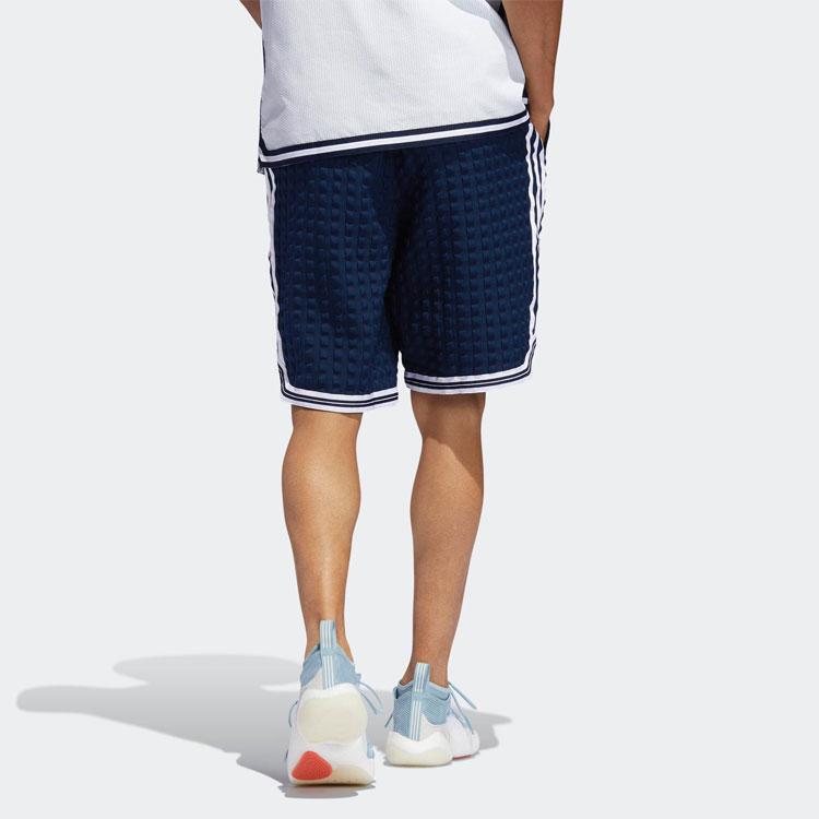 adidas Originals Checkered Shorts Retro Casual Sports Men Bottoms Blue DV3111