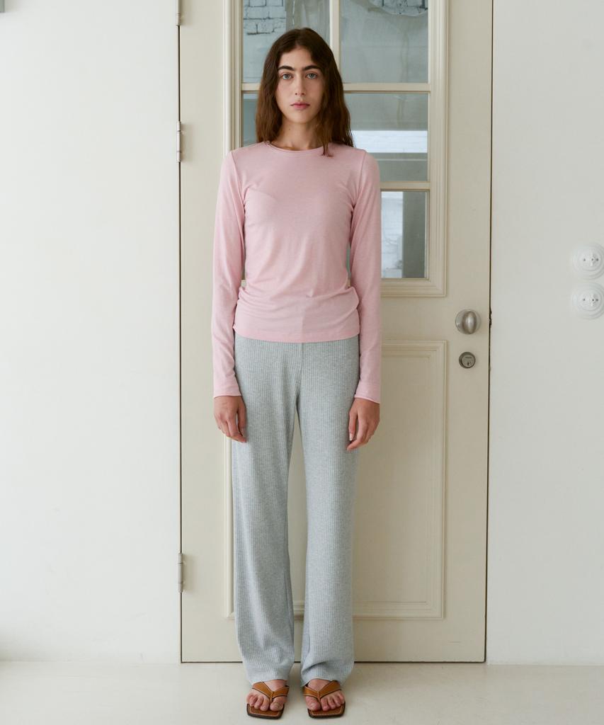 38 Come On Common Rib Knit Pants (Melange Gray)
