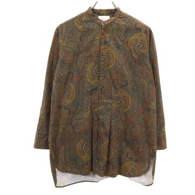 Made In Japan Paisley Pattern Long Sleeve Pima Cotton Tuxedo Long Shirt Women Used