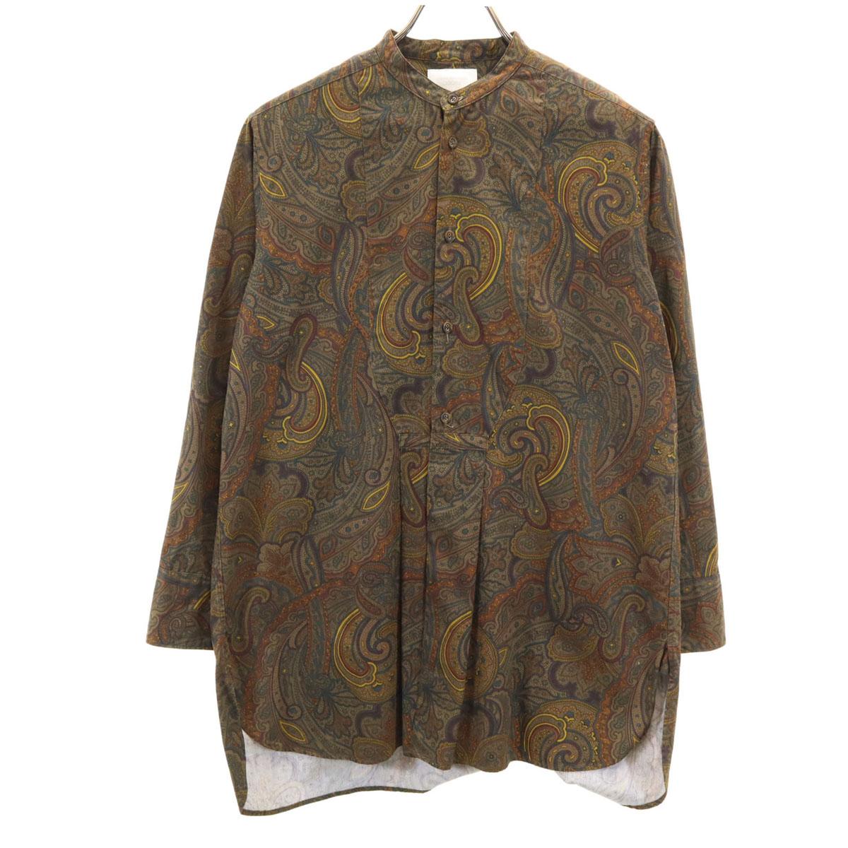 

URBAN RESEARCH DOORS сделано в Японии Пейсли Узор Длинный рукав Пима Хлопок Смокинг Длинная рубашка Женская Б/У