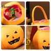 Pumpkin Decor for Kids Halloween Candy Bags Kids, Reusable Trick or Treat Gift Baskets Bucket, Cute Handbag with Handle Party Favors Portable Storage