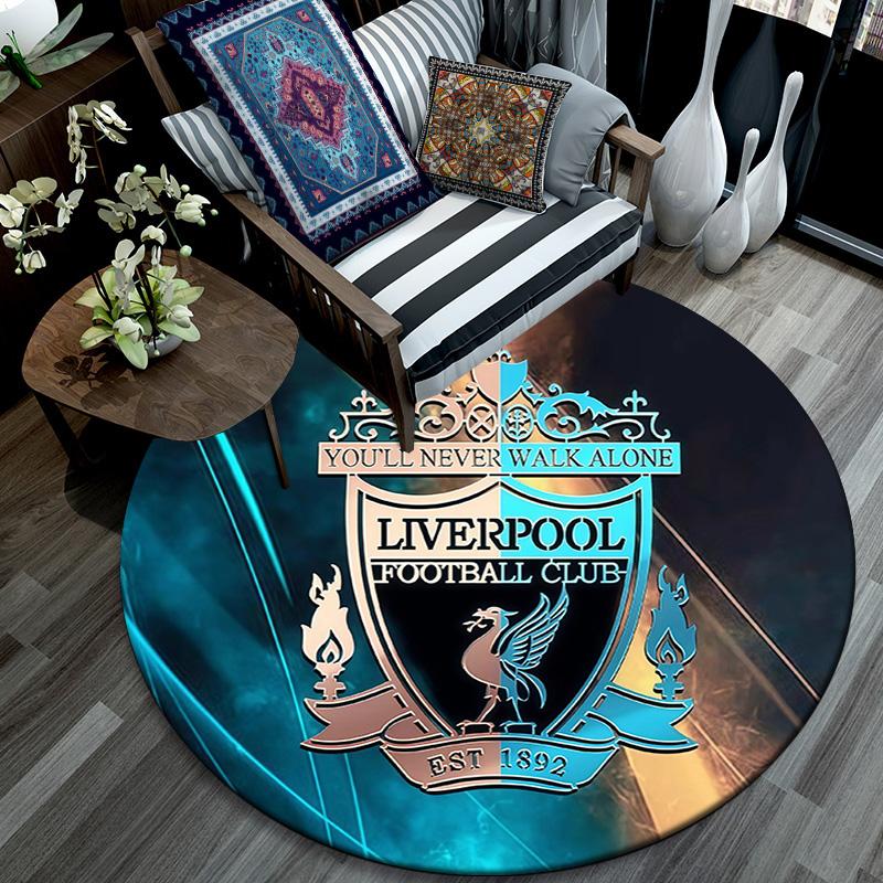 Liverpool Football Club3 Round Area Rug,Carpet Rug for Living Room Bedroom Sofa Playroom Decor,Non-slip Floor Mat
