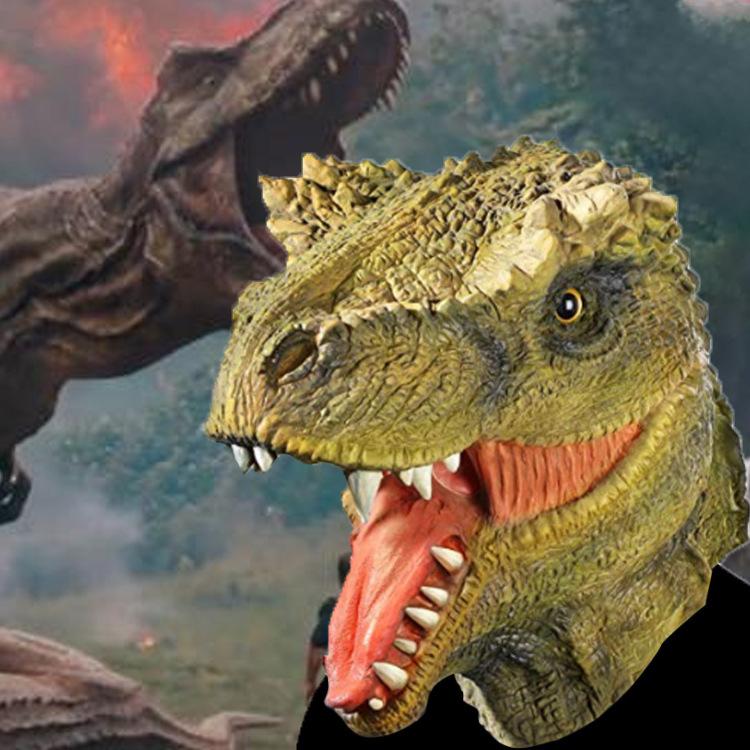 Halloween latex mask Jurassic World dinosaur mask cartoon animal tyrannosaurus rex headgear atmosphere prop Average Size