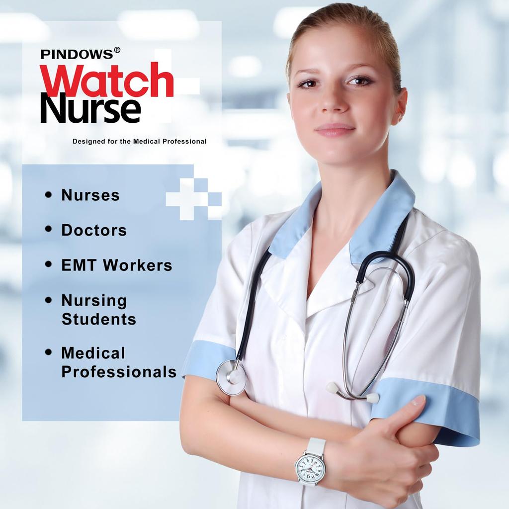 PINDOWS Unisex Analog Quartz Watch for 30m Water Military Time Luminous Dial for Easy Visibility Women's Watch, Students, Resistant, Display,