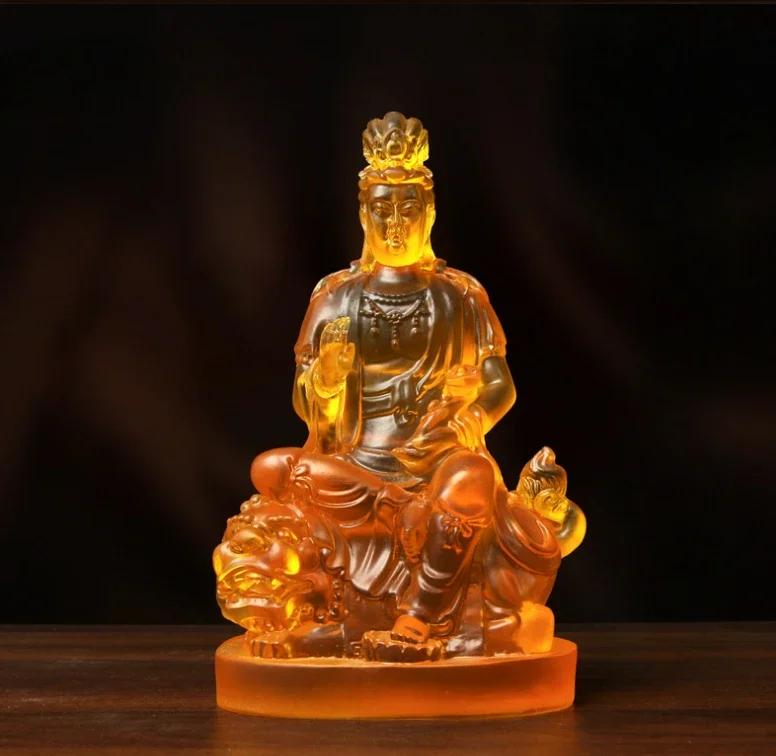 1 PCS 13.5x11x20.5cm Resin Guanyin Ksitigarbha Buddha Statue Home Chinese Style Ancestral Hall Offering Desktop Decoration