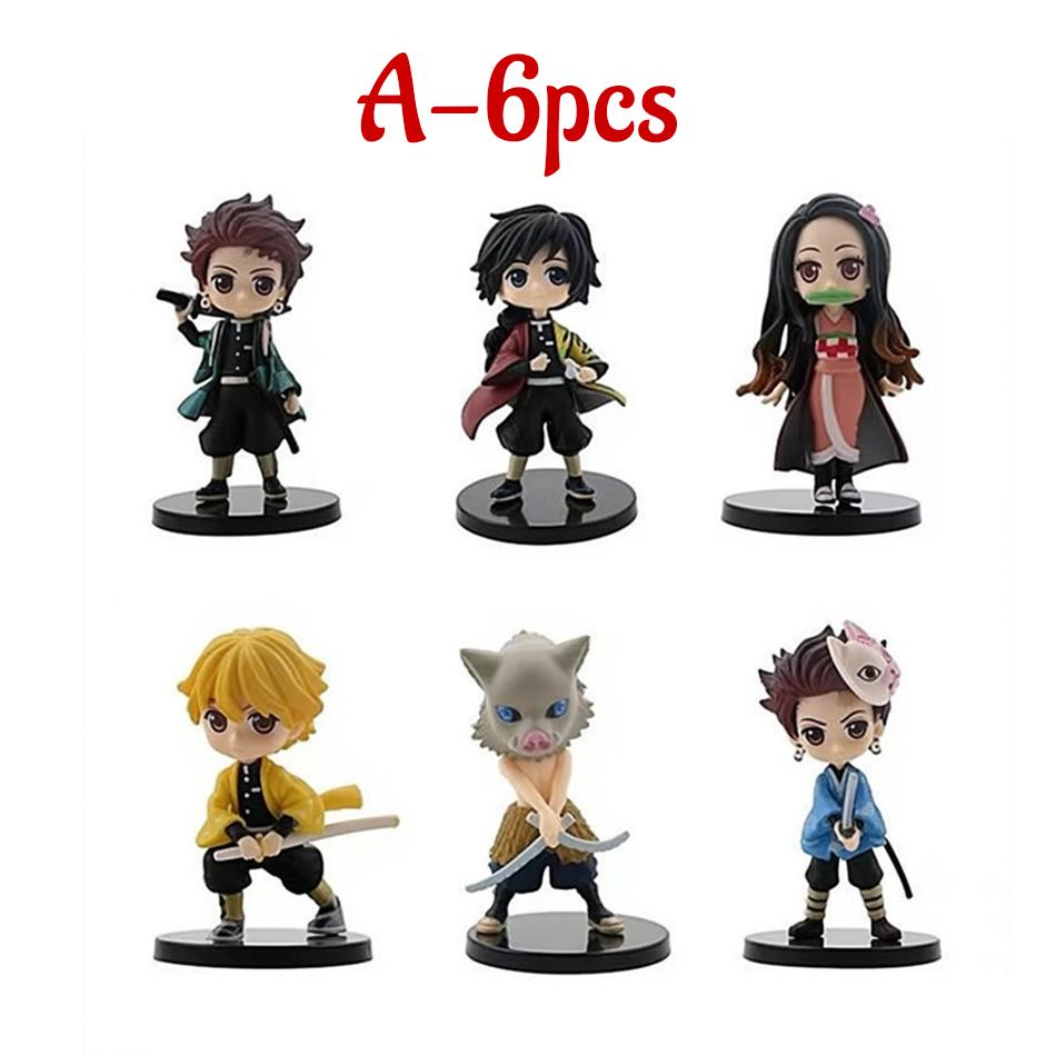 12pcs/set Anime Demon Slayer Kamado Nezuko Kamado Tanjuurou Battle Version Action Figure Collectible Models Toys 10cm