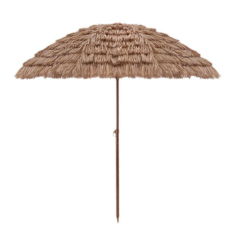 Outdoor Straw Thatch Sun Umbrella with Tassels for Villa Courtyard or Homestay