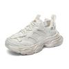 Kappa Urban Sports Mesh Breathable Platform Comfortable Versatile Non-Slip Wear-Resistant Low-Top Dad Shoes Women Sneaker White K0E25MC62J-012