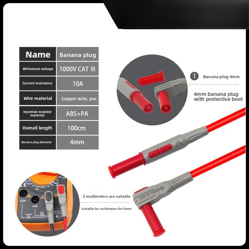 P1300 Series Multimeter Test Lead Kit 4mm Banana Plug Cable Test Hook Clip Probe Alligator Clip Automotive Tool Kit