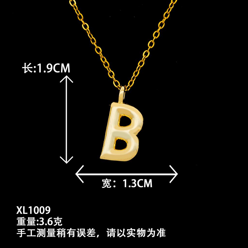 European and American popular glossy English letter necklace autumn and winter niche versatile high-end sense does not fade titanium steel necklace