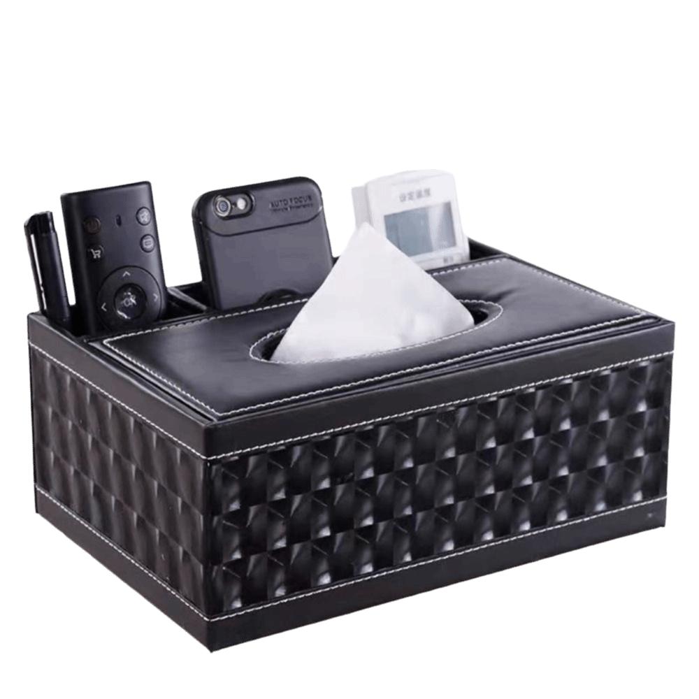 Multipurpose Tissue Box with Cover Remote Control Storage Holder Living Room Organizer
