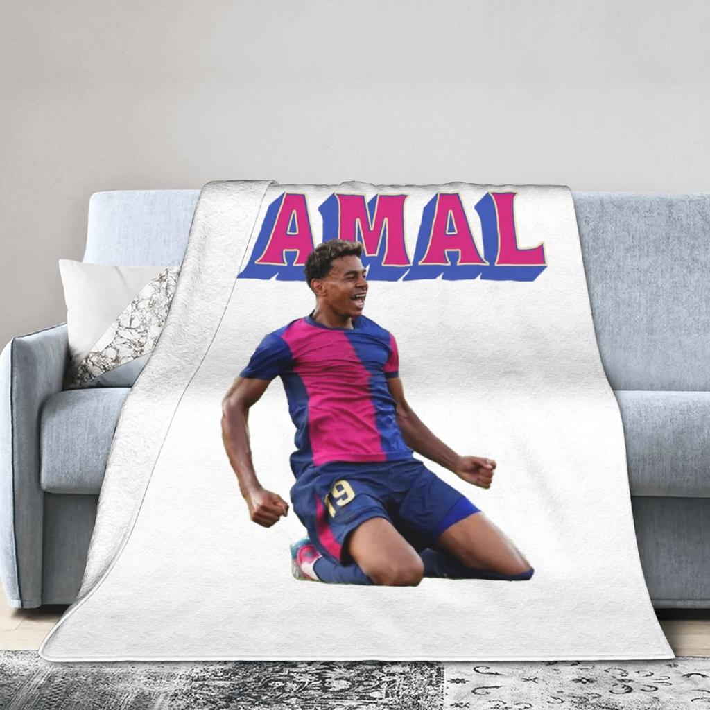 Lamine Y-Yamal Decken Fußball Soccer Flanell Neuheit Warme Überwurfdecke für Zuhause Restaurant Textil Dekoration
