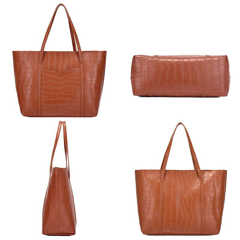 Simple and large-capacity women's bag, new fashionable versatile crocodile pattern shoulder oblique span bag, handbag.