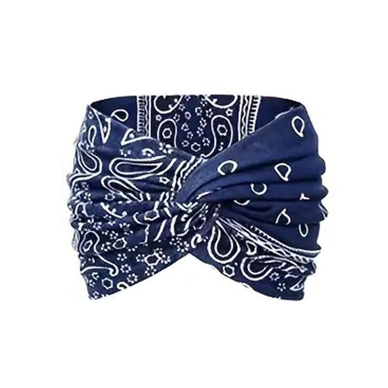 Vintage Criss-Cross Extra Wide Women's Elastic Headband for Yoga & Running