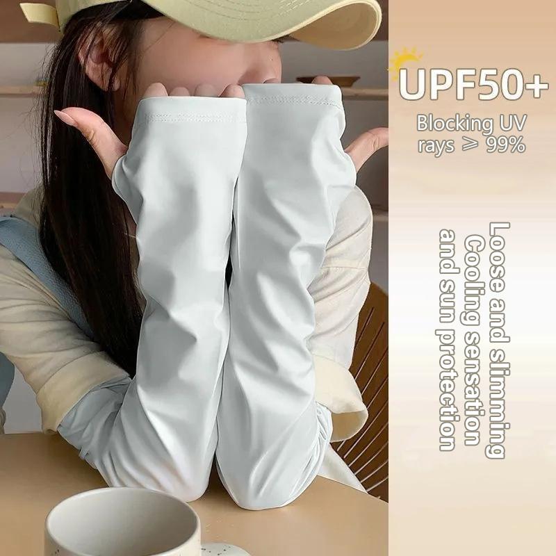 Lightweight Sun Arm Sleeves Breathable Cooling Effect Uv Protection Arm Sleeves Elastic Upf 50+ Ice Silk Arm Sleeves Outdoor