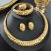 Dubai Exaggerated Jewelry Set Moon Color Matching Polka Dot Necklace Bracelet Ring Earrings Set Dinner Accessories