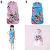 Elegant Children Girls Chinese Cheongsam Dress With Floral Peacock Pattern Sleeveless Summer Wear