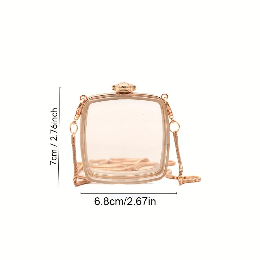 

Мини-сумка кроссбоди в стиле Y2K Прозрачный акрил с металлической цепочкой-ремнем Много отделений для наушников и помады Легкая и вместительная