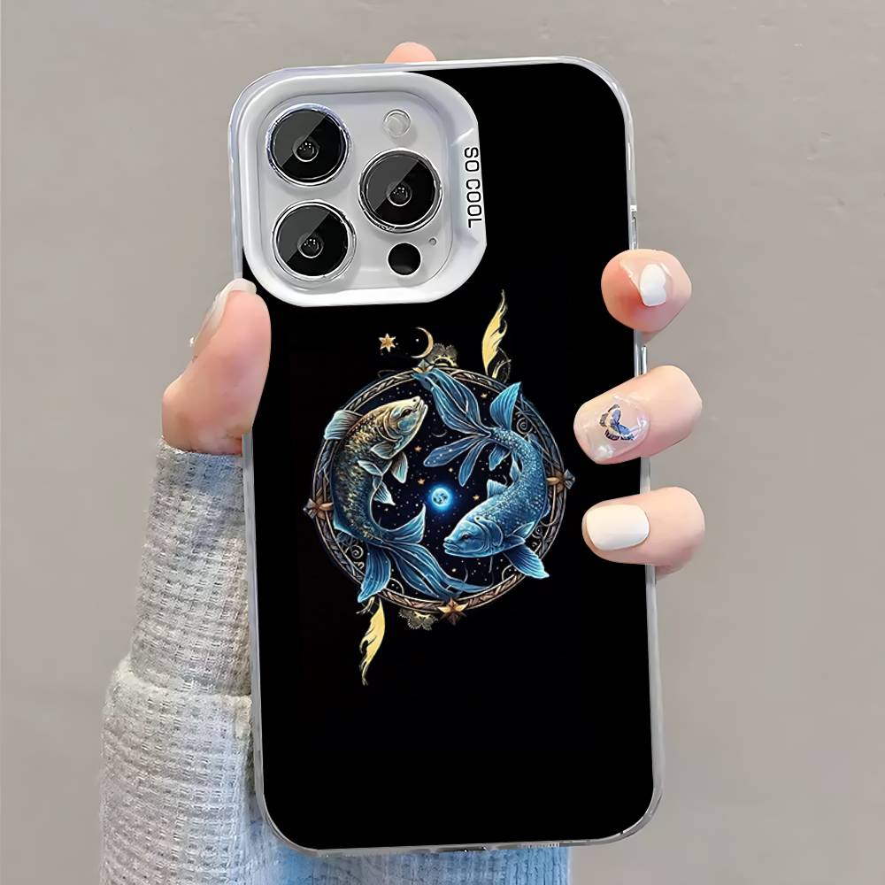 Koi Carp Fish Yin Yang Art Phone Case For iPhone 16,15,14,13,12,11,Pro,XS,Max,Plus,Mini,SE White Candy Matte Shockproof Cover