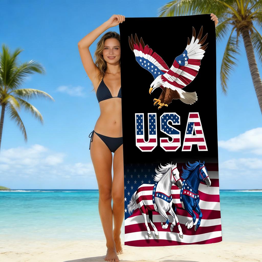 Unabhängigkeitstag Adler Strandtuch USA 250 Wochen Mikrofaser Badetuch Wasseraufnahme Schnelltrocknend