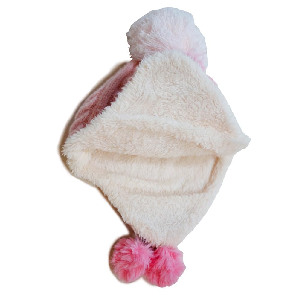 Happy Knitted Cherry for Boys and Baby Fur Number Beans! Hat, Design, Girls, Warm, (JP, Size, 46.0 cm, 50.0 cm, Pink)