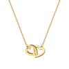 Fashion Light Luxury Micro-Set Heart Double Loop Titanium Steel Pendant Necklace Fresh Collarbone Chain