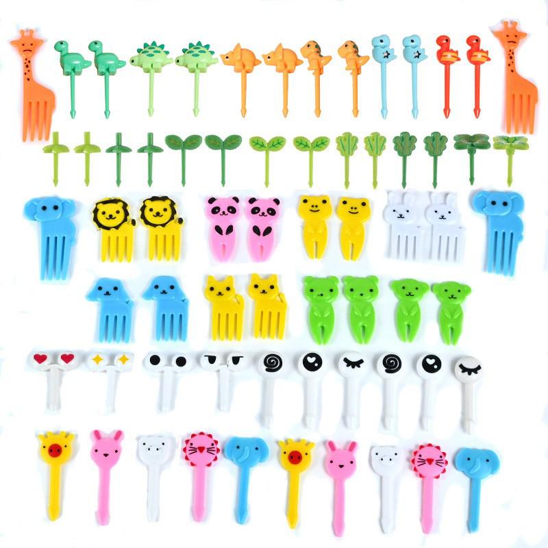 Kinderen Anime-Stijl Dier Vruchtenvork Prikkertjes Set - Giraffe Cartoon Ontwerp voor Bento en Snacks