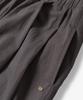 Yujen Double-Pleat Wide Cotton Elastic Waist Pants_Charcoal