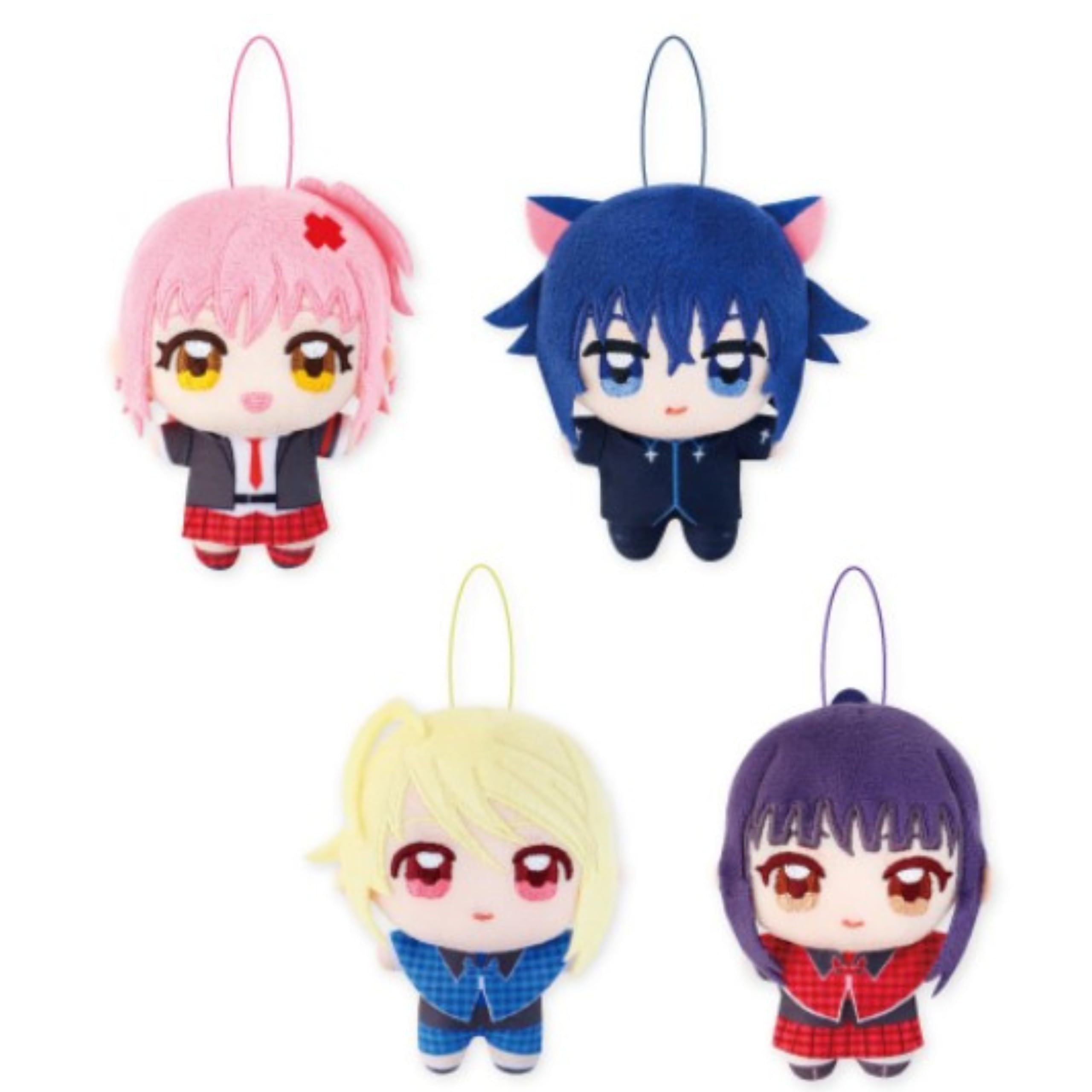 Плюшевый Мини-Набор из 4 персонажей Shugo Chara (Аму Хинамори, Икуто Цукиёми, Юисе Хери, Надэсико Фудзисаки)