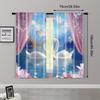 2pc,  Curtain Valentine's Day_ Swan Lake of Love Protecting Privacy Festive Wall Decor for Indoor Celebrations Decor