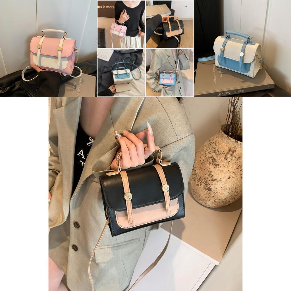 Stylish Color Block Handheld Shoulder Bag For Women In Fresh Summer Design 2024