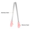 uxcell Mini Food Tongs, 5.5" Globe Shape, Stainless Steel with Silicone Tips, Small Cooking Tongs, Kitchen Food Tongs, Serving Tongs for Cooking, Gril