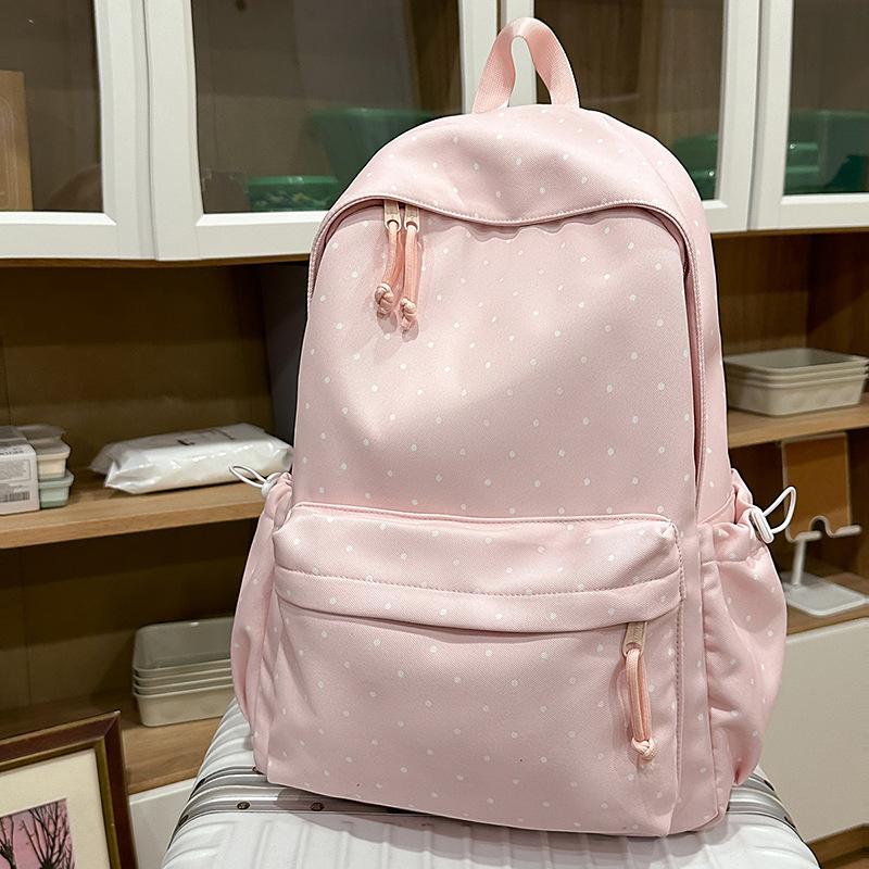 Cartable Sac d'école Collège Filles Cœur de Fille Ambiance Pois Grande Capacité Polyvalent Haute Valeur Sac à dos Étudiante Lycée