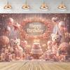 Pink Teddy Bear Photography Backdrop Sweet Dreamy Birthday Party Decoration Background Baby Shower Photo Booth Banner Supplies