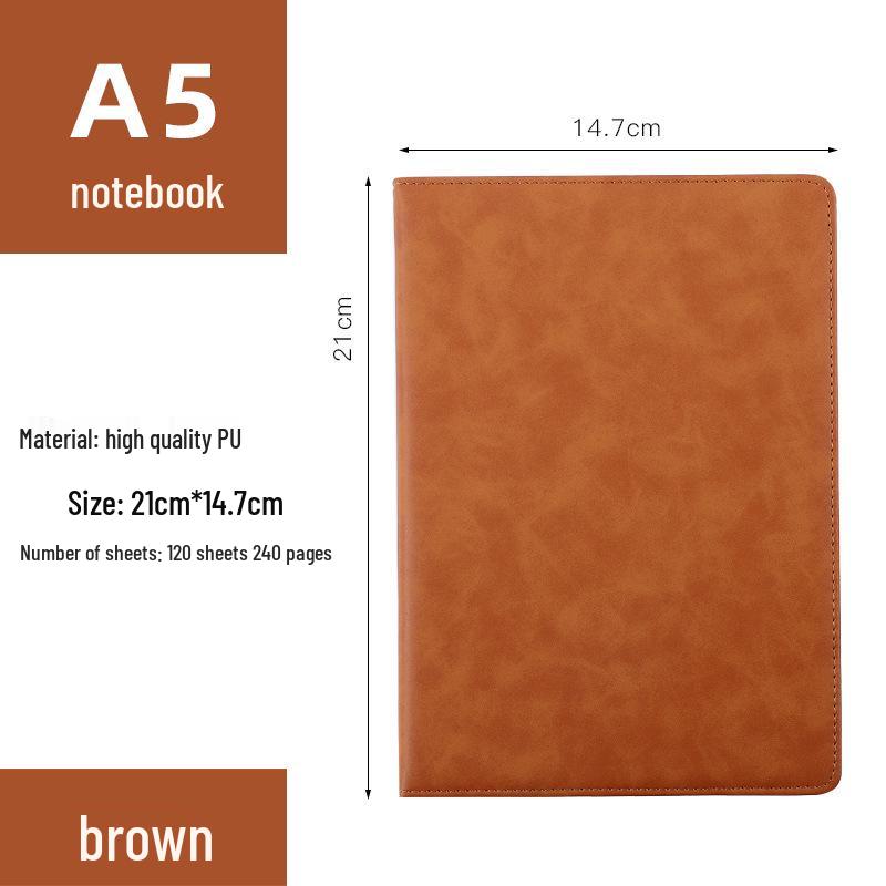 Color-Changing PU Business Notebook: Custom A5/B5 Notepad with Printable Logo for Meeting Minutes.